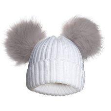 H688-COL: Ribbed Hat w/Pom Poms (0-12M)